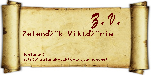 Zelenák Viktória névjegykártya